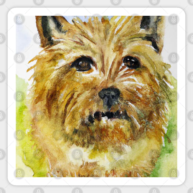 Norwich Terrier Watercolor - Dog Lover Gifts Sticker by Edd Paint Something